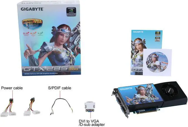 Alt view image 6 of 6 - GIGABYTE GeForce GTX 285 1GB GDDR3 PCI Express 2.0 x16 SLI Support Graphics Card GV-N285UD-1GH