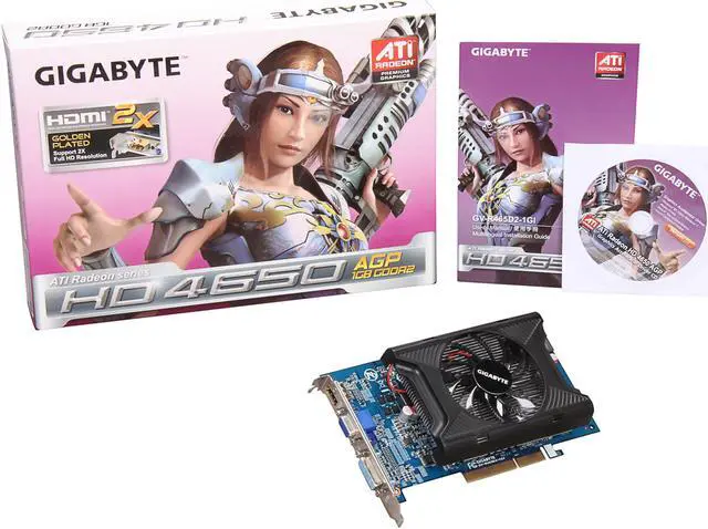 Alt view image 6 of 6 - GIGABYTE Radeon HD 4650 1GB GDDR2 AGP 8X Graphics Card GV-R465D2-1GI