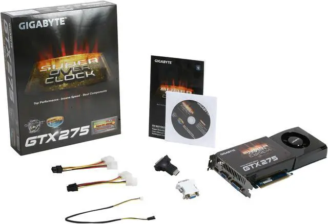 Alt view image 6 of 6 - GIGABYTE GeForce GTX 275 1792MB GDDR3 PCI Express 2.0 x16 SLI Support Graphics Card GV-N275SO-18I