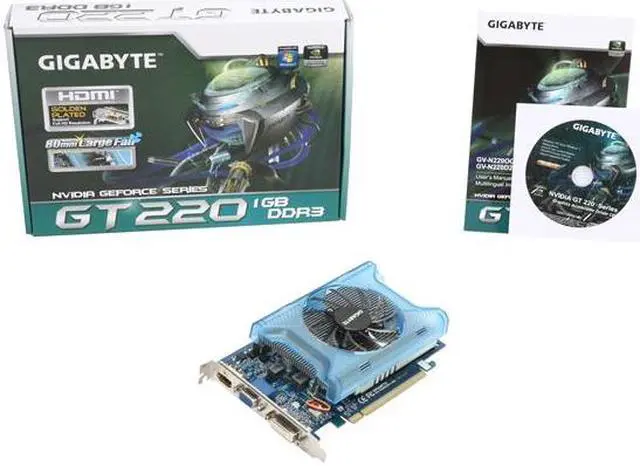 Alt view image 5 of 5 - GIGABYTE GeForce GT 220 1GB DDR3 PCI Express 2.0 x16 Graphics Card GV-N220OC-1GI