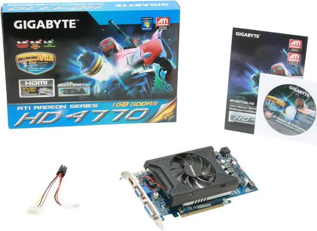 Alt view image 6 of 6 - GIGABYTE Radeon HD 4770 1GB GDDR5 PCI Express 2.0 x16 CrossFireX Support Graphics Card GV-R477UD-1GI