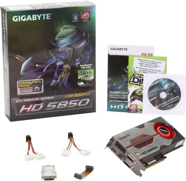 Alt view image 6 of 6 - GIGABYTE GV-R585D5-1GD-B Radeon HD 5850 (Cypress Pro) 1GB 256-bit GDDR5 PCI Express 2.0 x16 HDCP Ready CrossFire Supported Video Card w/ATI Eyefinity