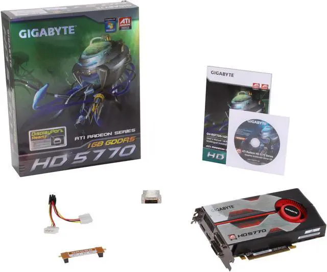 Alt view image 6 of 6 - GIGABYTE Radeon HD 5770 (Juniper XT) 1GB GDDR5 PCI Express 2.0 x16 CrossFireX Support Graphics Card GV-R577D5-1GD-B