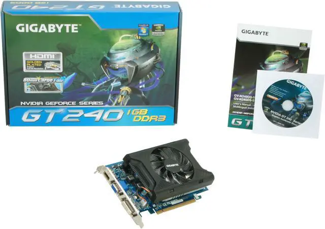 Alt view image 5 of 5 - GIGABYTE GeForce GT 240 1GB DDR3 PCI Express 2.0 x16 Graphics Card GV-N240D3-1GI