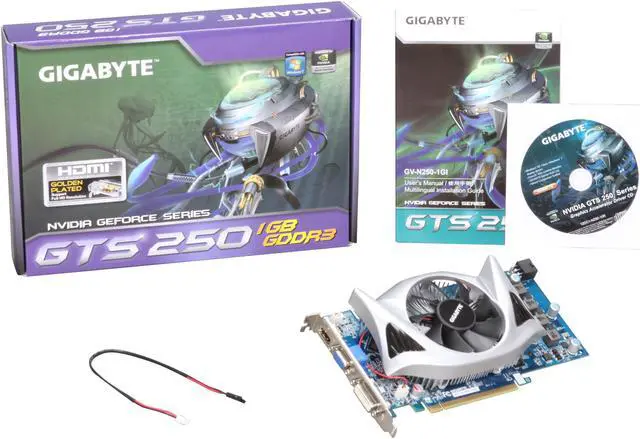 Alt view image 5 of 5 - GIGABYTE GeForce GTS 250 1GB GDDR3 PCI Express 2.0 x16 SLI Support Graphics Card GV-N250-1GI