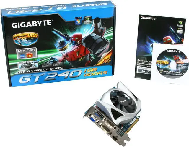 Alt view image 5 of 5 - GIGABYTE GeForce GT 240 1GB GDDR5 PCI Express 2.0 x16 Graphics Card GV-N240OC-1GI