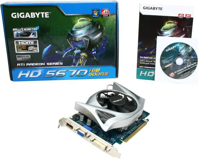 Alt view image 6 of 6 - GIGABYTE Radeon HD 5670 (Redwood) 1GB DDR5 PCI Express 2.0 x16 CrossFireX Support Graphics Card GV-R567OC-1GI