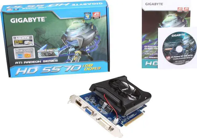 Alt view image 5 of 5 - GIGABYTE Radeon HD 5570 1GB DDR3 PCI Express 2.1 x16 Graphics Card GV-R557OC-1GI