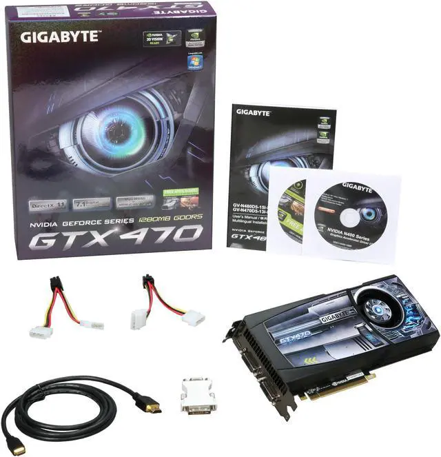 Alt view image 6 of 6 - GIGABYTE GeForce GTX 470 (Fermi) 1280MB GDDR5 PCI Express 2.0 x16 SLI Support Graphics Card GV-N470D5-13I-B