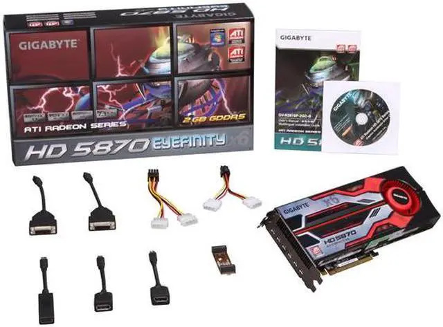 Alt view image 6 of 6 - GIGABYTE Radeon HD 5870 (Cypress XT) 2GB GDDR5 PCI Express 2.1 x16 CrossFireX Support Graphics Card GV-R5876P-2GD-B