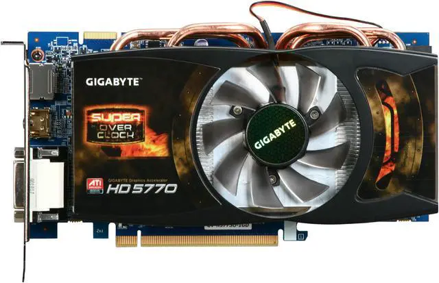 Alt view image 3 of 6 - GIGABYTE Radeon HD 5770 1GB GDDR5 PCI Express 2.1 x16 CrossFireX Support Graphics Card GV-R577SO-1GD