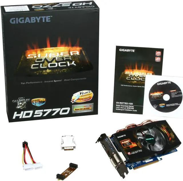 Alt view image 6 of 6 - GIGABYTE Radeon HD 5770 1GB GDDR5 PCI Express 2.1 x16 CrossFireX Support Graphics Card GV-R577SO-1GD