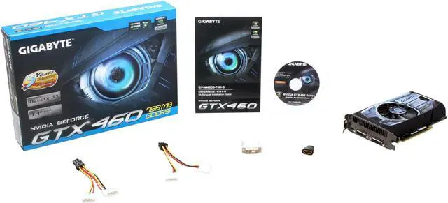 Alt view image 6 of 6 - GIGABYTE GeForce GTX 460 (Fermi) 768MB GDDR5 PCI Express 2.0 x16 SLI Support Graphics Card GV-N460D5-768I-B