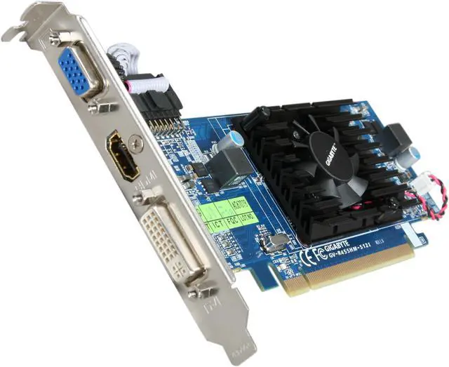 Main image of GIGABYTE GV-R455HM-512I Radeon HD 4550 Supporting up to 512MB(128MB 64-bit GDDR3 onboard) PCI Express 2.0 x16 HDCP Ready Low Profile Ready Video Card
