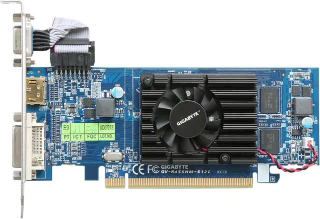 Alt view image 3 of 4 - GIGABYTE GV-R455HM-512I Radeon HD 4550 Supporting up to 512MB(128MB 64-bit GDDR3 onboard) PCI Express 2.0 x16 HDCP Ready Low Profile Ready Video Card