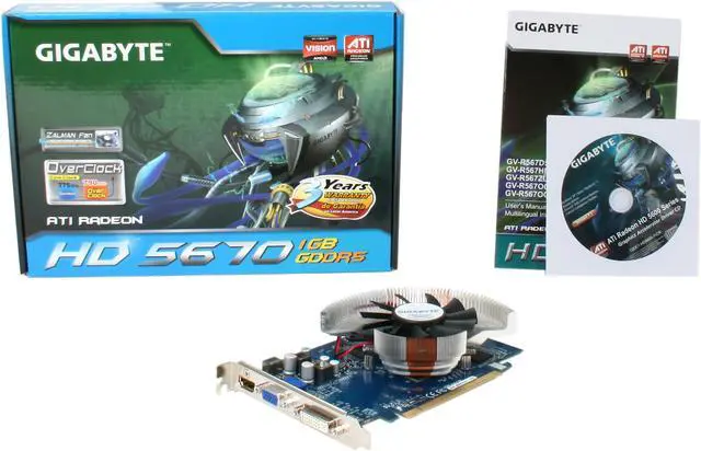 Alt view image 5 of 5 - GIGABYTE Radeon HD 5670 1GB GDDR5 PCI Express 2.1 x16 CrossFireX Support Graphics Card GV-R567ZL-1GI