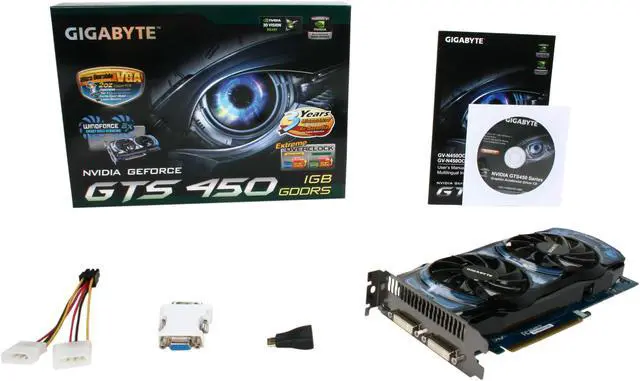 Alt view image 6 of 6 - GIGABYTE GeForce GTS 450 (Fermi) 1GB GDDR5 PCI Express 2.0 x16 SLI Support Graphics Card GV-N450OC2-1GI