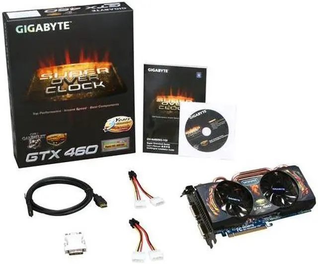 Alt view image 6 of 6 - GIGABYTE Super Overclock Series GeForce GTX 460 (Fermi) 1GB GDDR5 PCI Express 2.0 x16 SLI Support Graphics Card GV-N460SO-1GI