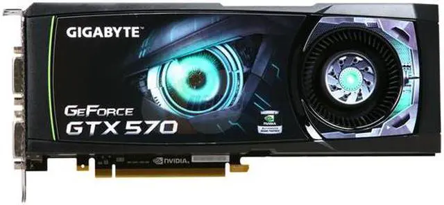 Alt view image 3 of 6 - GIGABYTE GeForce GTX 570 (Fermi) 1280MB GDDR5 PCI Express 2.0 x16 SLI Support Graphics Card GV-N570D5-13I-B