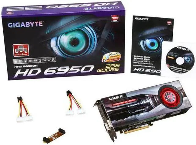Alt view image 5 of 5 - GIGABYTE Radeon HD 6950 2GB GDDR5 PCI Express 2.1 x16 CrossFireX Support Graphics Card GV-R695D5-2GD-B