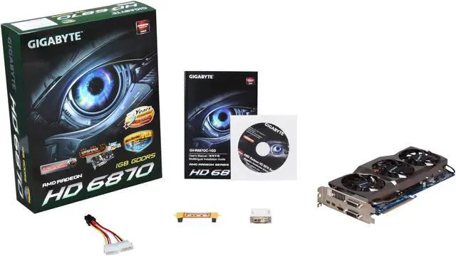 Alt view image 6 of 6 - GIGABYTE Radeon HD 6870 1GB GDDR5 PCI Express 2.1 x16 CrossFireX Support Graphics Card GV-R687OC-1GD
