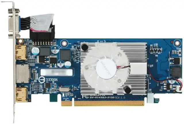 Alt view image 3 of 5 - GIGABYTE Radeon HD 5450 512MB DDR2 PCI Express 2.1 x16 Low Profile Graphics Card GV-R545D2-512D