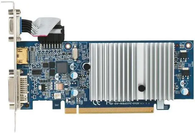 Alt view image 3 of 5 - GIGABYTE GeForce 8400 GS Supporting up to 512MB(128MB onboard) GDDR3 PCI Express 2.0 x16 Low Profile Ready Graphics Card GV-N84STC-512I Rev2.0