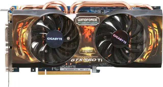 Alt view image 3 of 6 - GIGABYTE Super Overclock Series GeForce GTX 560 Ti (Fermi) 1GB GDDR5 PCI Express 2.0 x16 SLI Support Graphics Card GV-N560SO-1GI