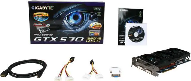 Alt view image 6 of 6 - GIGABYTE GeForce GTX 570 (Fermi) 1280MB GDDR5 PCI Express 2.0 x16 SLI Support Graphics Card GV-N570OC-13I