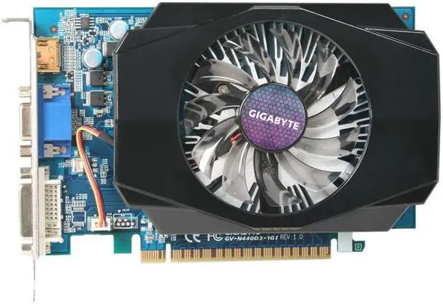 Alt view image 3 of 5 - GIGABYTE GeForce GT 440 (Fermi) 1GB DDR3 PCI Express 2.0 x16 Graphics Card GV-N440D3-1GI