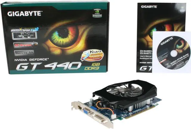 Alt view image 5 of 5 - GIGABYTE GeForce GT 440 (Fermi) 1GB DDR3 PCI Express 2.0 x16 Graphics Card GV-N440D3-1GI