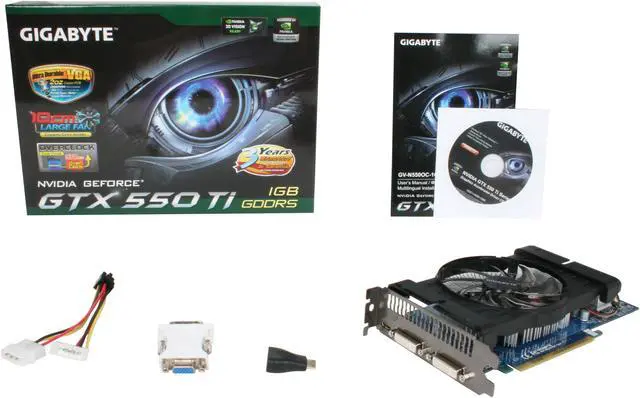 Alt view image 6 of 6 - GIGABYTE GeForce GTX 550 Ti (Fermi) 1GB GDDR5 PCI Express 2.0 x16 SLI Support Graphics Card GV-N550OC-1GI