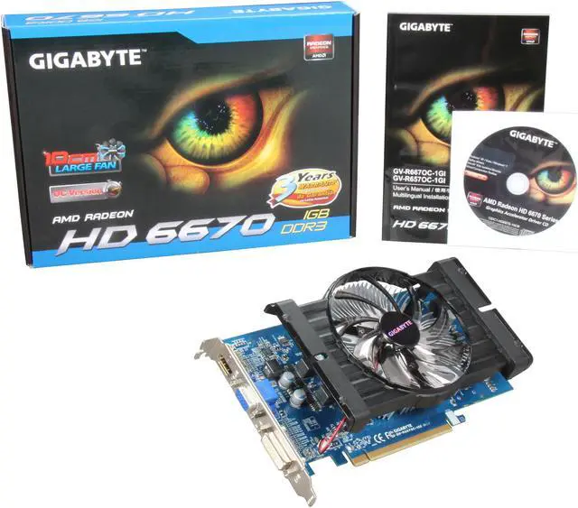 Alt view image 5 of 5 - GIGABYTE Radeon HD 6670 1GB DDR3 PCI Express 2.1 x16 Graphics Card GV-R667OC-1GI