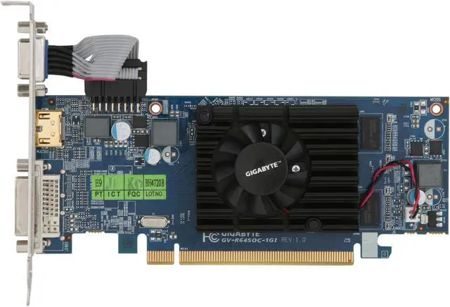 Alt view image 3 of 5 - GIGABYTE Radeon HD 6450 1GB DDR3 PCI Express 2.1 x16 Low Profile Ready Graphics Card GV-R645OC-1GI