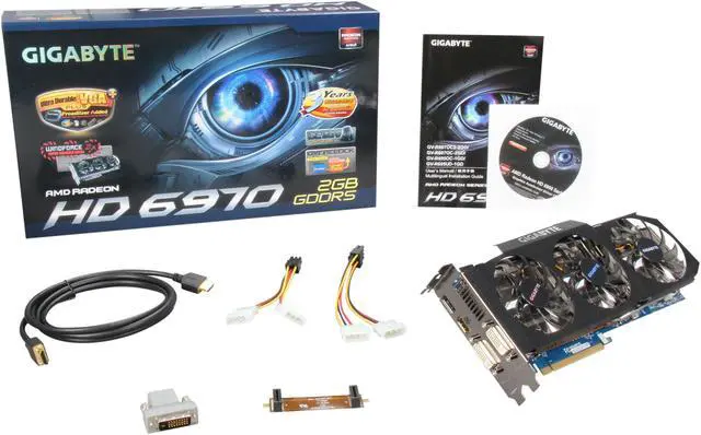 Alt view image 6 of 6 - GIGABYTE Radeon HD 6970 2GB GDDR5 PCI Express 2.1 x16 CrossFireX Support Graphics Card GV-R697OC2-2GD