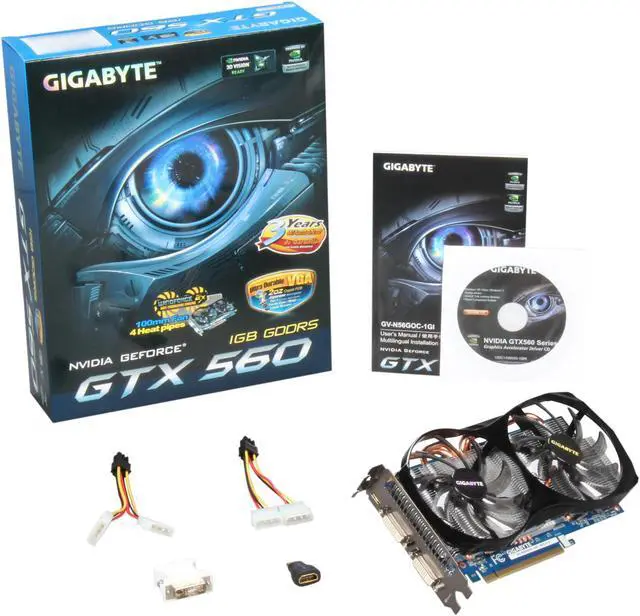 Alt view image 6 of 6 - GIGABYTE GeForce GTX 560 (Fermi) 1GB GDDR5 PCI Express 2.0 x16 SLI Support Graphics Card GV-N56GOC-1GI