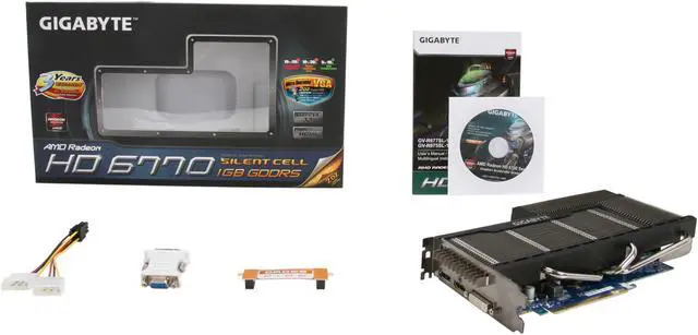 Alt view image 6 of 6 - GIGABYTE Radeon HD 6770 1GB GDDR5 PCI Express 2.1 x16 CrossFireX Support Graphics Card GV-R677SL-1GD