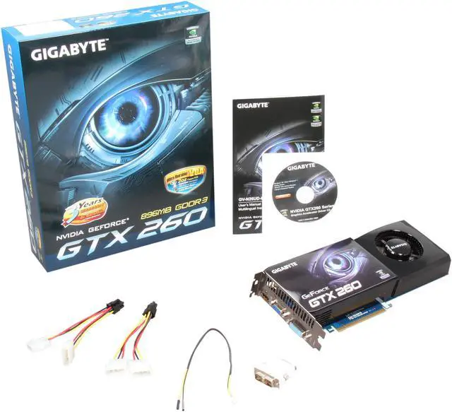 Alt view image 6 of 6 - GIGABYTE GeForce GTX 260 896MB GDDR3 PCI Express 2.0 x16 SLI Support Graphics Card GV-N26UD-896M REV2.0