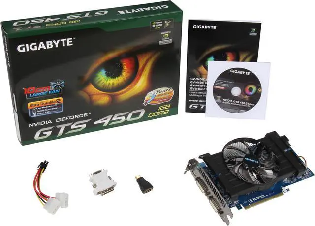 Alt view image 6 of 6 - GIGABYTE GeForce GTS 450 (Fermi) 1GB DDR3 PCI Express 2.0 x16 SLI Support Graphics Card GV-N450D3-1GI
