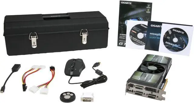 Alt view image 9 of 9 - GIGABYTE Hard-Core Gaming Series GeForce GTX 590 (Fermi) 3GB GDDR5 PCI Express 2.0 x16 SLI Support Graphics Card GV-N590D5-3GD-B