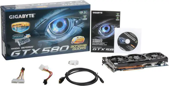 Alt view image 6 of 6 - GIGABYTE GeForce GTX 580 (Fermi) 3GB GDDR5 PCI Express 2.0 x16 SLI Support Graphics Card GV-N580UD-3GI