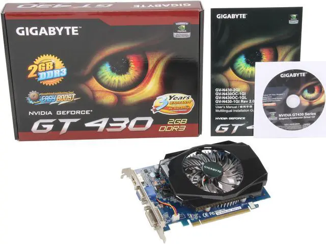 Alt view image 5 of 5 - GIGABYTE GeForce GT 430 (Fermi) 2GB DDR3 PCI Express 2.0 x16 Graphics Card GV-N430-2GI