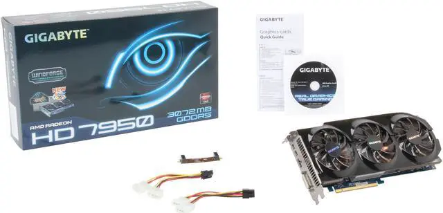 Alt view image 6 of 6 - GIGABYTE Radeon HD 7950 3GB GDDR5 PCI Express 3.0 x16 CrossFireX Support Graphics Card GV-R795WF3-3GD