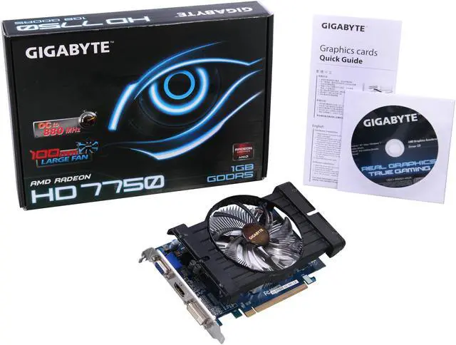 Alt view image 5 of 5 - GIGABYTE Radeon HD 7750 1GB GDDR5 PCI Express 3.0 x16 Graphics Card GV-R775OC-1GI