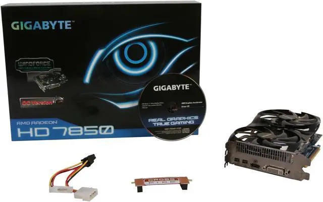 Alt view image 5 of 5 - GIGABYTE Radeon HD 7850 2GB GDDR5 PCI Express 3.0 x16 CrossFireX Support Graphics Card GV-R785OC-2GD