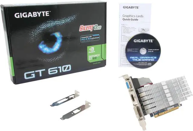 Alt view image 6 of 5 - GIGABYTE GeForce GT 610 1GB Silent Cooling