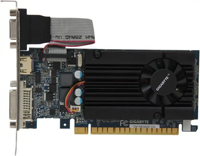 Alt view image 3 of 5 - GIGABYTE GeForce GT 610 1GB DDR3 PCI Express 2.0 x16 Low Profile Graphics Card GV-N610D3-1GI