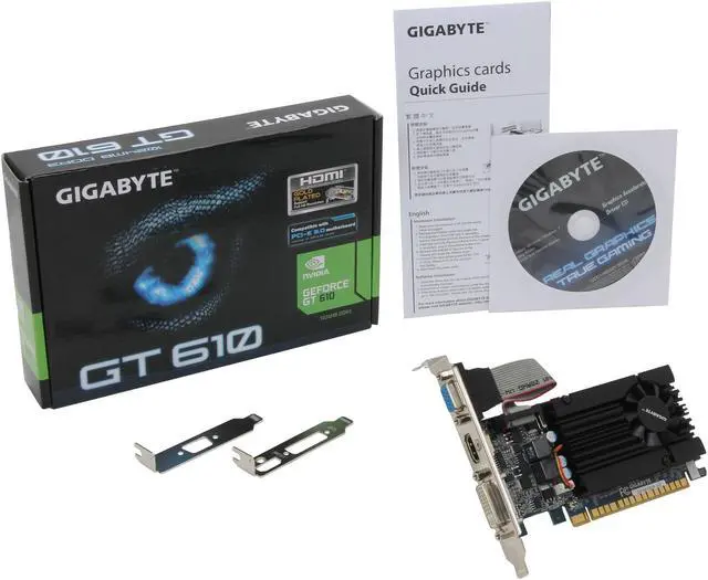 Alt view image 5 of 5 - GIGABYTE GeForce GT 610 1GB DDR3 PCI Express 2.0 x16 Low Profile Graphics Card GV-N610D3-1GI