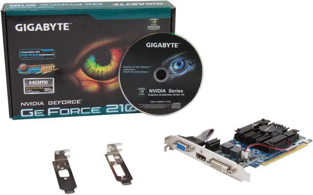 Alt view image 5 of 5 - GIGABYTE GeForce 210 1GB DDR3 PCI Express 2.0 x16 Low Profile Ready Graphics Card GV-N210D3-1GI Rev3.0