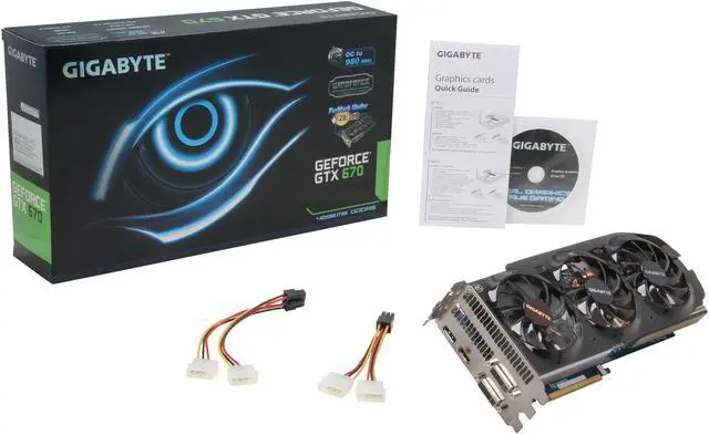 Alt view image 6 of 6 - GIGABYTE GeForce GTX 670 4GB GDDR5 PCI Express 3.0 x16 SLI Support Graphics Card GV-N670OC-4GD